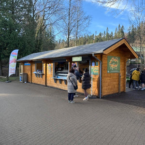 Log cabin kiosk for Canter Parcs by northern log cabins