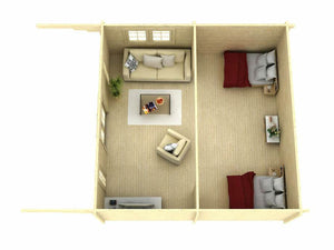 BURGOS 6.0x6.0m Log Cabin - Log Cabin - Northern Log Cabins