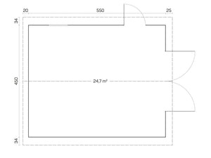 GARAGE B 4.7x5.7m Log Cabin - Northern Log Cabins