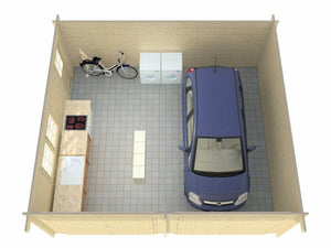 GARAGE D 6.0x5.3m Log Cabin - Northern Log Cabins