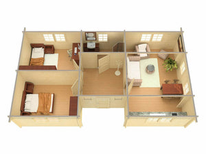 KRISTI 10.5x6.0m Log Cabin - Lodge Log Cabin - Northern Log Cabins