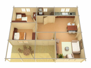 KRISTINA 10.5x8.5m Log Cabin - Lodge Log Cabin - Northern Log Cabins