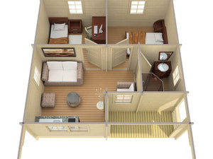 REUS 6.0x6.0m Log Cabin - Lodge Log Cabin - Northern Log Cabins