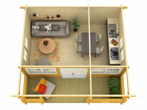 RICHARD 5.8x5.4m Log Cabin - - Northern Log Cabins