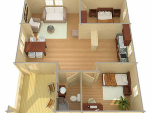 RIGA 8.0x9.0m Log Cabin - Lodge Log Cabin - Northern Log Cabins