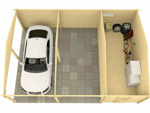 GARAGE VAASA 8.4x6.0m Log Cabin - Northern Log Cabins