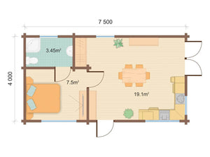 Monaco 1 Bed Log Cabin - Log Cabin - Northern Log Cabins