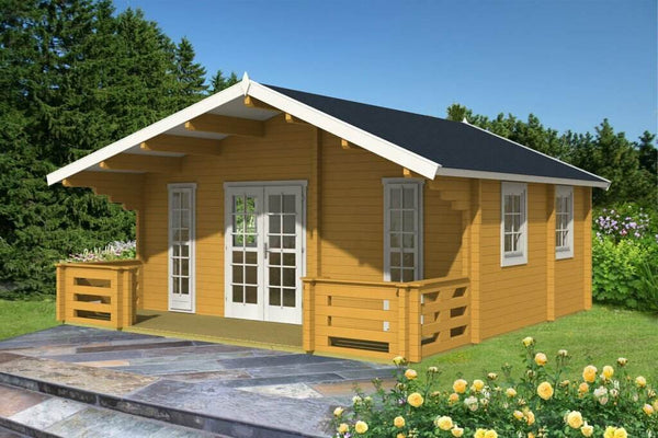 MONVISO 6.0x4.5m Log Cabin - Lodge Log Cabin - Northern Log Cabins