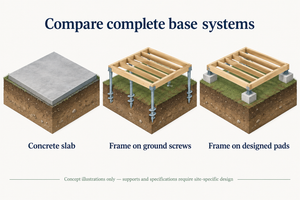 Which Base Does Your Log Cabin Need? Concrete, Ground Screws and Timber Frames