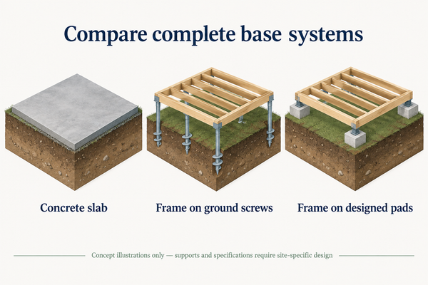 Which Base Does Your Log Cabin Need? Concrete, Ground Screws and Timber Frames