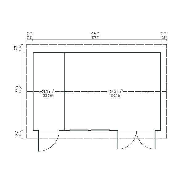 ANDREA 4.7x3.0m Log Cabin