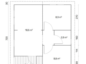 ARLANZON B 6.3x7.4m Log Cabin - Northern Log Cabins