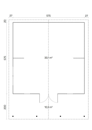 BURGOS 6.0x6.0m Log Cabin - Log Cabin - Northern Log Cabins