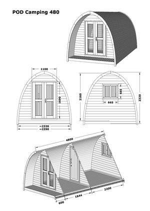 Camping Pod 480 | 4.8 x 2.4m - Northern Log Cabins