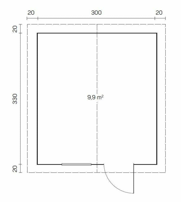 CAROLINE C 3.2x3.5m Log Cabin