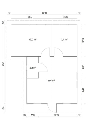 CERVINO 6.5x7.8m Log Cabin - Northern Log Cabins