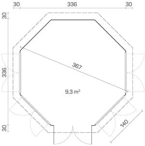 EMMA 3.7x3.7m Log Cabin - Northern Log Cabins