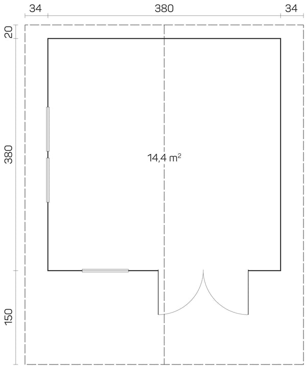 ENZO B 4.0x4.0m Log Cabin