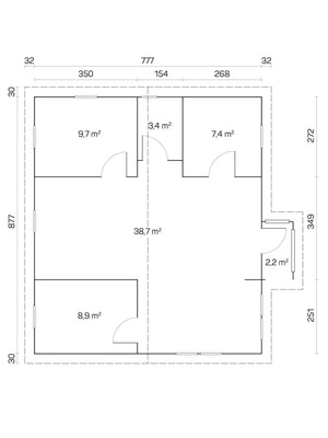 ESTONIA 8.0x9.0m Log Cabin - Northern Log Cabins