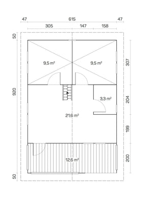 EUROPA 6.4x9.4m Log Cabin - Northern Log Cabins