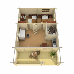 EUROPA 6.4x9.4m Log Cabin - Northern Log Cabins