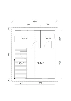 FALUN A 6.0x5.0m Log Cabin - Northern Log Cabins