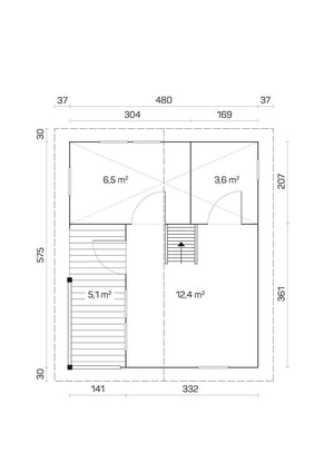 FALUN B 6.0x5.0m Log Cabin - Northern Log Cabins