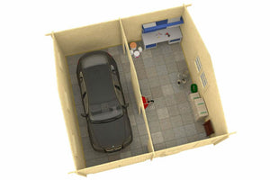 GARAGE MIKKELI 6.0x6.0m Log Cabin - Northern Log Cabins