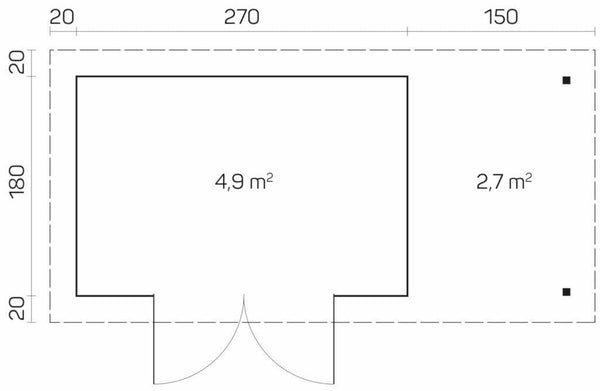 GLORIA-A+ 2.9x2.0m Log Cabin