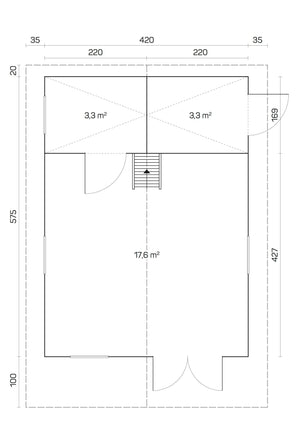 GOTLAND-C 4.4x6.0m Log Cabin - Northern Log Cabins