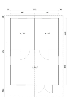 GOTLAND-E 4.4x6.0m Log Cabin - Northern Log Cabins