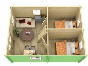 GOTLAND-G 4.4x6.0m Log Cabin - Northern Log Cabins