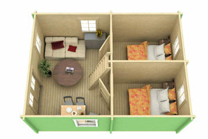 GOTLAND-G 4.4x6.0m Log Cabin - Northern Log Cabins