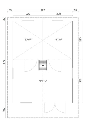 GOTLAND-G 4.4x6.0m Log Cabin - Northern Log Cabins