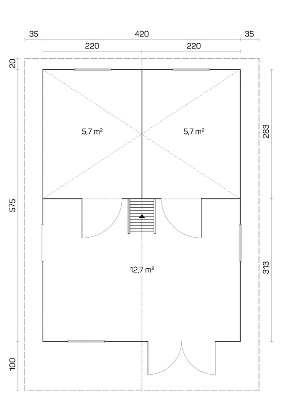 GOTLAND-G 4.4x6.0m Log Cabin - Northern Log Cabins