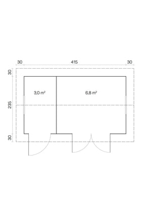 KARINA 4.3x2.6m Log Cabin - Northern Log Cabins
