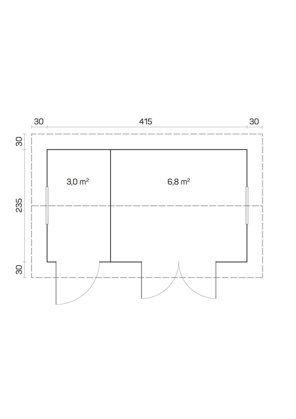 KARINA 4.3x2.6m Log Cabin