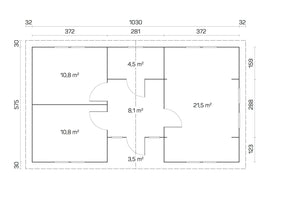 KRISTI 10.5x6.0m Log Cabin - Lodge Log Cabin - Northern Log Cabins
