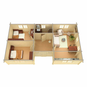 KRISTI 10.5x6.0m Log Cabin - Lodge Log Cabin - Northern Log Cabins