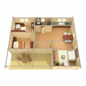 KRISTINA 10.5x8.5m Log Cabin - Lodge Log Cabin - Northern Log Cabins