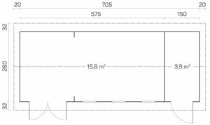 LEON-A 7.3x3.0m Log Cabin - - Northern Log Cabins