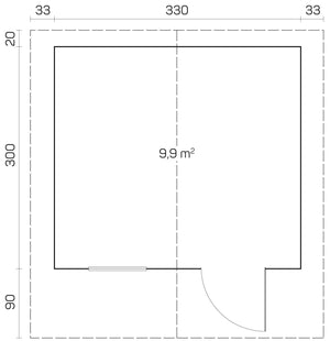LUGO 3.5x3.2m Log Cabin - - Northern Log Cabins