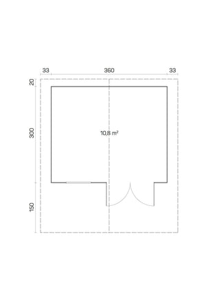 MALAGA-A 3.8x3.2m Log Cabin - - Northern Log Cabins