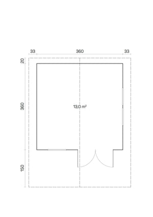 MALAGA-B 3.8x3.8m Log Cabin - - Northern Log Cabins
