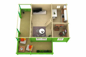 MANTOVA 6.0x6.0m Log Cabin - - Northern Log Cabins