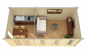 NICE 5.8x3.0m Log Cabin - - Northern Log Cabins