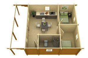 PADOVA 6.0x6.0m Log Cabin - Lodge Log Cabin - Northern Log Cabins