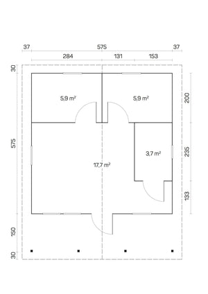 PADOVA 6.0x6.0m Log Cabin - Lodge Log Cabin - Northern Log Cabins