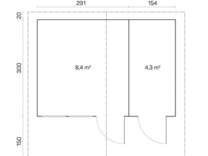 PEDRO-A 4.5x3.2m Log Cabin - - Northern Log Cabins