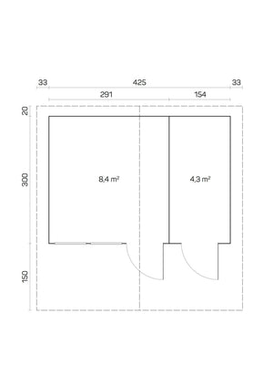 PEDRO-A 4.5x3.2m Log Cabin - - Northern Log Cabins